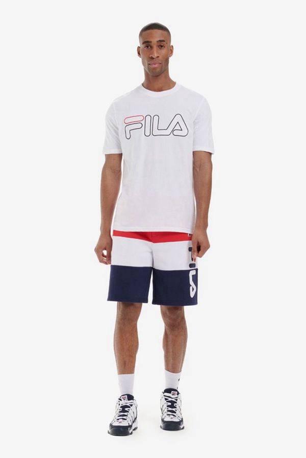 Camisetas Fila Homem Branco/Pretas/Vermelhas - Fila Borough Logo Outline Outlet Portugal,YJWI-40639